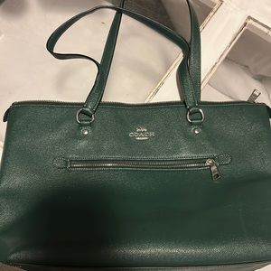 Coach hunter green large shoulder bag